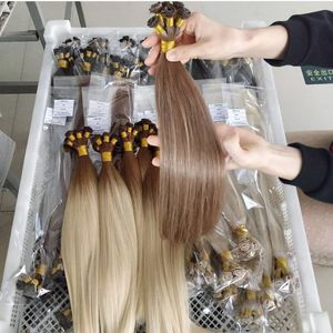 Extensiones de Cabello Humano Virgen con Trama Doble Cosida a Mano, Ombre Rubio con Reflejos, Cabello de Cabeza Completa, Puntas Gruesas, Larga Duración - Product Image 6