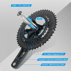 Conjunto de Pedivela para Bicicleta de Estrada RIRO 110BCD 50/<span class=keywords><strong>34T</strong></span>, Integrado e Oco, em Liga de Alumínio CNC de Alta Resistência, Peças para Ciclismo - Product Image 5