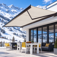 Auvent rétractable complet pour terrasse, en aluminium robuste, avec bras pliables, protection solaire extérieure, taille personnalisée, fixation murale