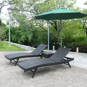 Chaise longue de luxe pliable et inclinable en rotin tressé pour hôtel, extérieur, plage, patio et piscine - Product Image 4