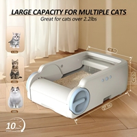 Table de nettoyage automatique pour litière de chat, équipement intelligent anti-éclaboussures pour toilettes de chat, contrôle Wi-Fi, en ABS