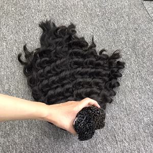 Meilleure vente de haute qualité 30 pouces extensions de cheveux vierges vietnamiennes pointe plate kératine profonde ondulée style ruban confortable machine - Product Image 3