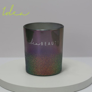 Bougies de Noël Usine directe Multicolore VM et Glitter Spray Foil Print 7oz Bougie de galvanoplastie décorative Pot en verre - Product Image 4