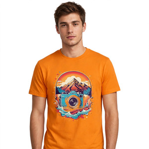 T-shirt décontracté pour homme, col rond, manches courtes, imprimé, respirant, coupe classique, 100 % coton - Product Image 5