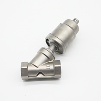 Vanne d'angle pneumatique JTAIV 1 pouce en acier inoxydable 304 avec filetage PTFE, port DN32, pour médias agressifs