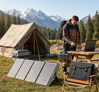 Panneau solaire portable pliable 100W monocristallin haute efficacité, IP65, chargeur USB QC3.0 18V DC pour camping-car, camping, station d'alimentation