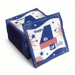 Santian กระดาษเช็ดปากแบบใช้แล้วทิ้ง3ชั้นลายเยื่อไม้แท้สำหรับฉลองวันเอกราช - Product Image 2