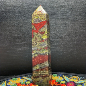 Piedra de Cristal de Arena Azul Natural Pulida Estilo Bohemio al por Mayor, con Punto de Sangre de Dragón, para Decoración del Hogar y Regalos Festivos - Product Image 2