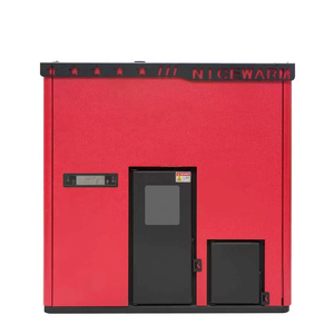 Estufa de Pellets de Leña Independiente para Cocinar, 100KW de Potencia de Calefacción, Tanque de Combustible de 150Kg, Construcción de Acero Laminado en Frío - Product Image 1