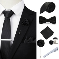 Hi-Tie Herren Krawatte und Polyester Pocket Square Manschetten knöpfe Set mit gewebter Krawatte für Hochzeit Business Party Formal
