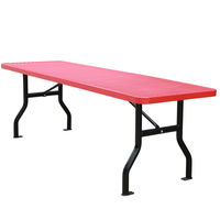 Table de pique-nique moderne en acier pour l'extérieur, idéale pour les restaurants, les parcs et les camping-cars – Table à manger haute en métal pour usage commercial