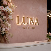 Letrero con Logotipo Retroiluminado en 3D de Acero Inoxidable, Letras de Canal Metálicas LED para Hoteles, Comercios y Tiendas