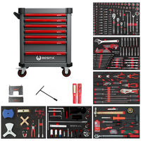 Chariot à outils multifonctionnel professionnel CR-V avec 7 tiroirs, ensemble d'outils de 233 pièces, OEM/ODM/OBM pour l'entretien et la réparation de voitures de luxe