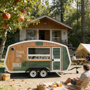 Carro de Comida Móvil de Fábrica Real, Personalizable en Colores, para BBQ, Comida Rápida, Pizza y Servicio al Aire Libre - Product Image 1