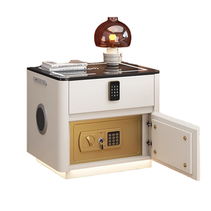 Smart Modern Convertible Solid Wood Bedroom <b>Furniture</b> Nightstand Multi-function Wireless-Charging Safe Cabinet <b>LED</b> Light - Product Image 1