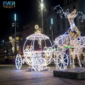 Décoration de <span class=keywords><strong>Noël</strong></span> 3D en PVC IP65 avec motif de carrosse de chevaux et traîneau du Père <span class=keywords><strong>Noël</strong></span>, éclairage LED, pour mariage et aménagement paysager - Product Image 5