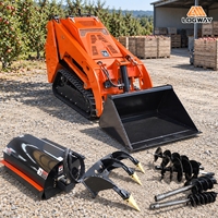 Pengiriman Gratis Mini Skid Steer LOGWAY Berat Operasi 1535kg Sistem Hidrolik Bertenaga untuk Pekerjaan Lanskap Skid Steer Loader