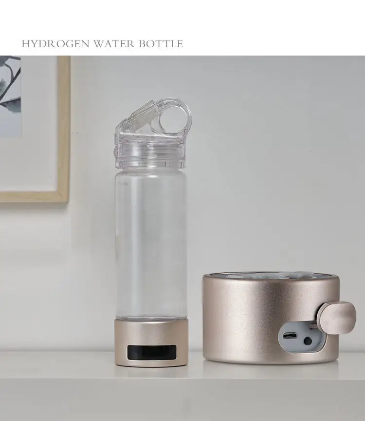 Myeck — bouteille 80 ml, pour le sport, les voyages, bouteille avec générateur d'eau d'hydrogène intelligente et buse, affichage numérique