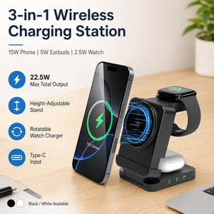 Estación de Carga Inalámbrica 3 en 1 Compacta y Plegable con Indicador LED para iPhone 17 <span class=keywords><strong>Pro</strong></span> Max - Product Image 2