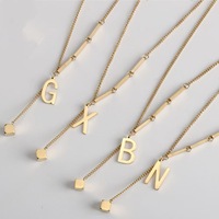 N664 Collier de mode pour femme, pendentif lettre anglaise (26 lettres), bijoux de luxe légers en or 18 carats, cadeaux