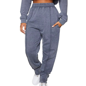 Pantalon de survêtement pour femme en coton extensible à taille élastique – Idéal pour le yoga et l'entraînement - Product Image 1