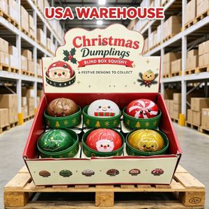 Squishies de Noël en forme de Père Noël, renne, boulette, bonhomme de neige, pain d'épices, jouet anti-stress à presser, remplis de TPR et de pectine, Likewinner - Product Image 1