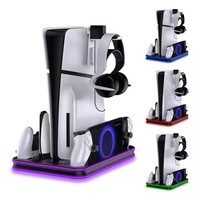 Honcam PS5 Portal Controller Accessoires Charging Dock Console Cooling Stand Headset Holder pour Playstation 5 Slim Console