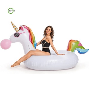 OEM/ODM Grand flotteur gonflable licorne pour piscine, jouet de plage d'été et radeau de fête aquatique, pour adultes et enfants - Product Image 3