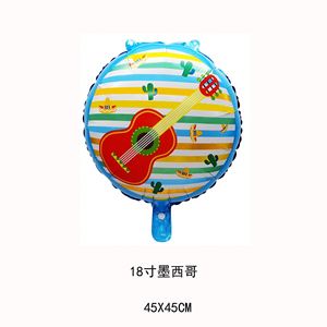 National Day <b>Decoration</b> Flag Aluminum Film Guitar Vivo Mexico Carnival Party Foil <b>Balloon</b> Wholesale - Product Image 5