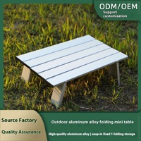 Table pliante tout-en-un pour l'extérieur, en alliage d'aluminium léger, style moderne - pour le camping, la plage, les pique-niques, les aventures en plein air