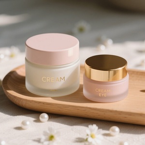 Wholesale Frosted 5g 10g 15g 20g 30g 50g 60g 100g Round Cosmetic Packaging Jar Pomade <b>Container</b> Cream Storage Glass Jar With Cap - Product Image 2