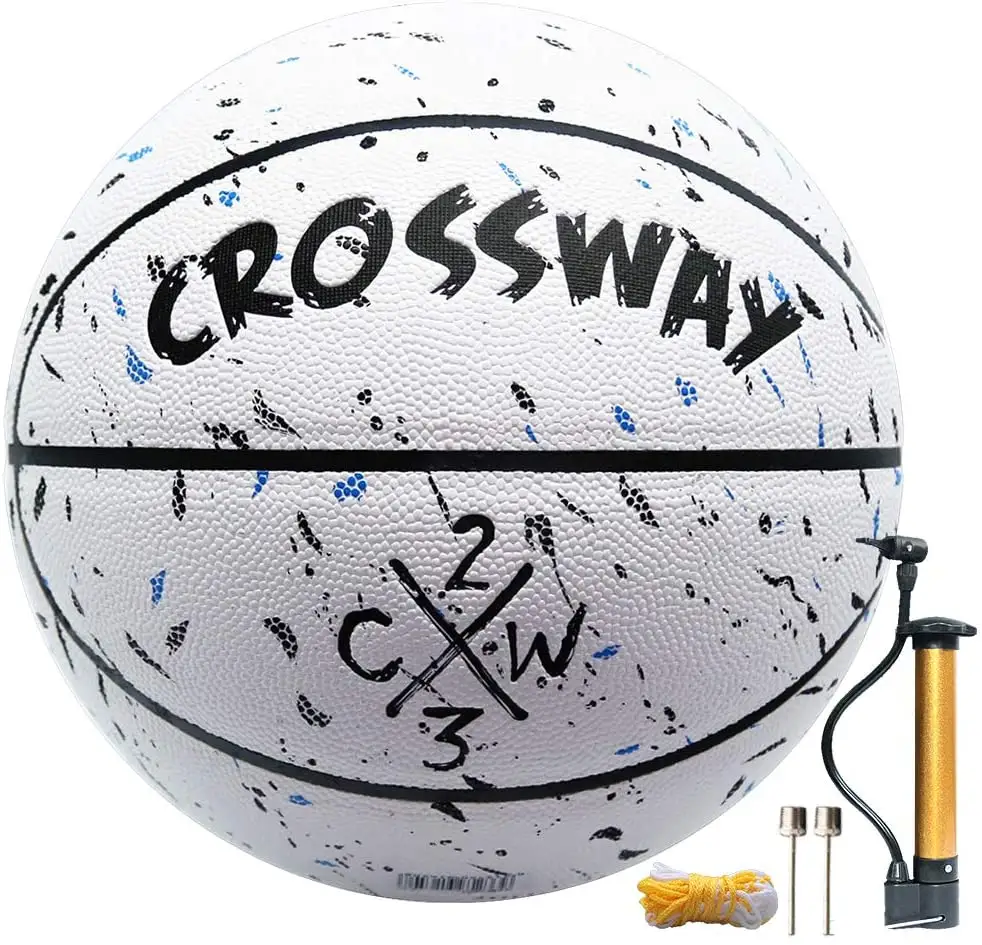 official size white leather basketball with your logo adult factory basketball ball indoor for kids training