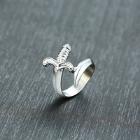 En gros punk couteau en acier inoxydable bague pour hommes