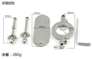 Clip testiculaire de dispositif de compression de scrotum d'acier inoxydable pour les outils de sexe d'esclave adulte de sablier de pénis de retenue masculin - Product Image 4