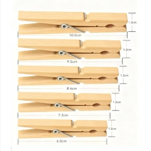 天然木 環境に優しい ヨーロッパスタイル キッチン物干しラック 強力グリップ 多機能フックタイプ バッグクリップ 木製 - Product Image 2