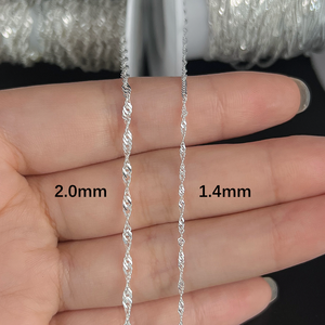 Cadena de Cuerda de Plata de Ley <span class=keywords><strong>925</strong></span> a Granel para Fabricación de Joyería Collar Pulsera - Product Image 3