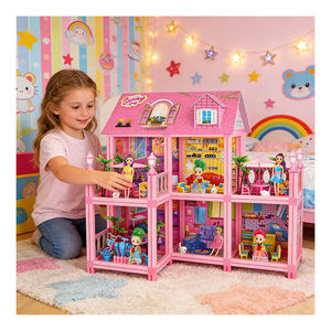 Casa de Muñecas de Juguete para Interiores con Dormitorio, Cocina, Baño y Muebles, Regalo para Niños y Niñas - Product Image 4
