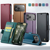 Étui portefeuille CaseMe de qualité avec protection RFID pour cartes de crédit, en cuir PU à fermeture magnétique automatique pour iPhone 18 Pro Max et iPhone 17