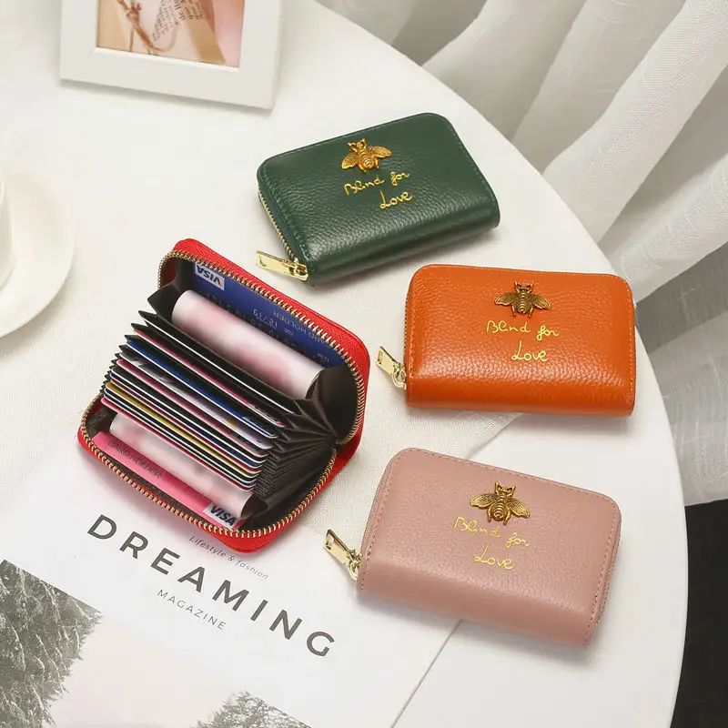 Luxe Catalogus Designer Wallet Vrouwen Schattige Bijenportemonnee Heren Pu Lederen Geldkaarthouder Met Rits Muntzak Portemonnee Tas