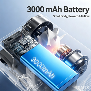 3000mah Rechargeable Lightweight Waist Fan 16000RPM Semiconductor Cooling mini Fan with LED Display Torch <b>Light</b> Outdoor <b>Neck</b> Fan - Product Image 6
