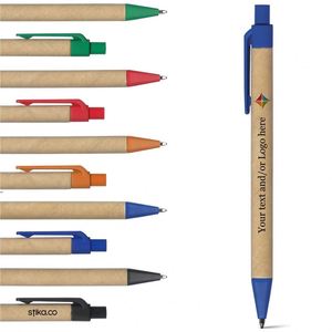 Custom Eco-Friendly Recycled KRAFT Paper Ballpoint <b>Pens</b> Durable <b>Retractable</b> Silk Screen for Promotional Use Office School - Product Image 1