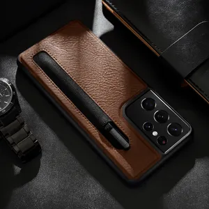 case samsung s21 ultra 5g pena Suppliers-NILLKIN Aksesori Ponsel dengan Slot Pena, Penutup Ponsel untuk Samsung Galaxy S21 Ultra