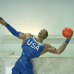 High Quality 1.8M Indoor Sport Decorative Hoopster Resin Sculpture Corrosion Resistance <strong>Athlete</strong> Statue European Design - Product Image 2