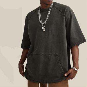 Sudadera Deportiva Vintage Lavada de Algodón de 270 g, Estilo Hip Hop, Ecológica, Personalizada, de Manga Corta, con Cordón y Bolsillo Tipo Canguro - Product Image 4