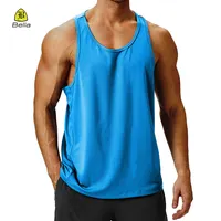 Colete esportivo para exercício fitness masculino, cor lisa e azul