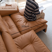 Hochwertige Luxus-Wohnzimmer möbel I-Form bewegliche Couch Set Minimalist ische Leders ofa Set Schnitts ofa