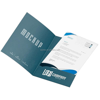 Carpeta de Presentación A4 Corporativa con Logotipo Impreso Personalizado, Sobre para Documentos Plegable con Bolsillos Dobles y Ranuras para Tarjetas de Visita