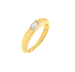 Vintage Purple Baguette 18k Gold Stacking Chunky Cz Wedding <strong>Ring</strong> Women's Dome Party Stainless Steel <strong>Thick</strong> Finger Band Diameter - Product Image 2