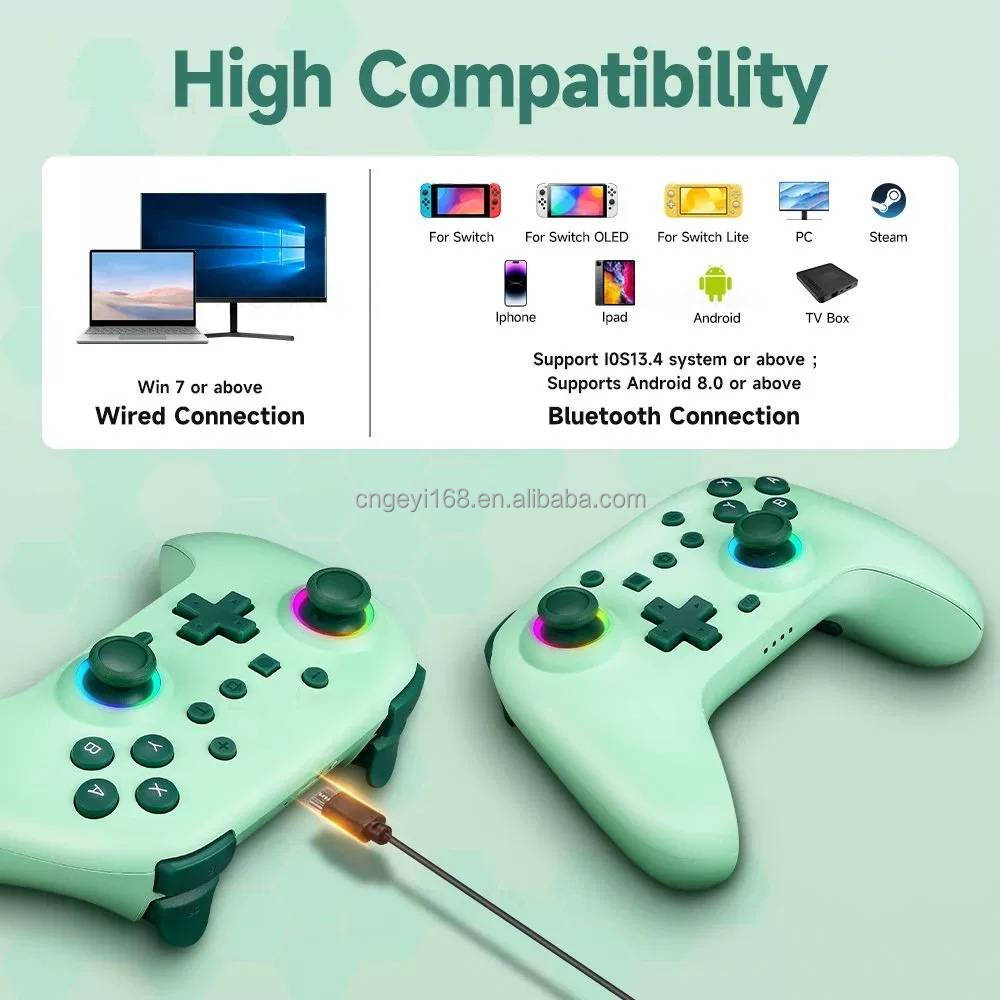 Wireless Gaming <strong>Controller</strong> Compatible PC Steam Featuring 6-axis Motion Sensing Dual Vibration Motors PVC Material Cartoon Style
