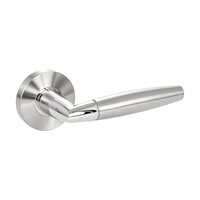 Poignée de porte ergonomique en acier inoxydable chromé, à rosace fendue et courbée, pour hôtel